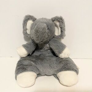 Blankets & Beyond Elephant Lovey Flat Soft Plush Stuffed Animal Toy 10” Gray